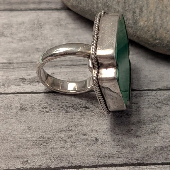 Paige Wallace Rare Vintage Sterling & Turquoise Southwest Cross Statement Ring - Picture 6 of 12